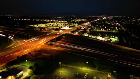 night scene in the city of denver in colorado, usa