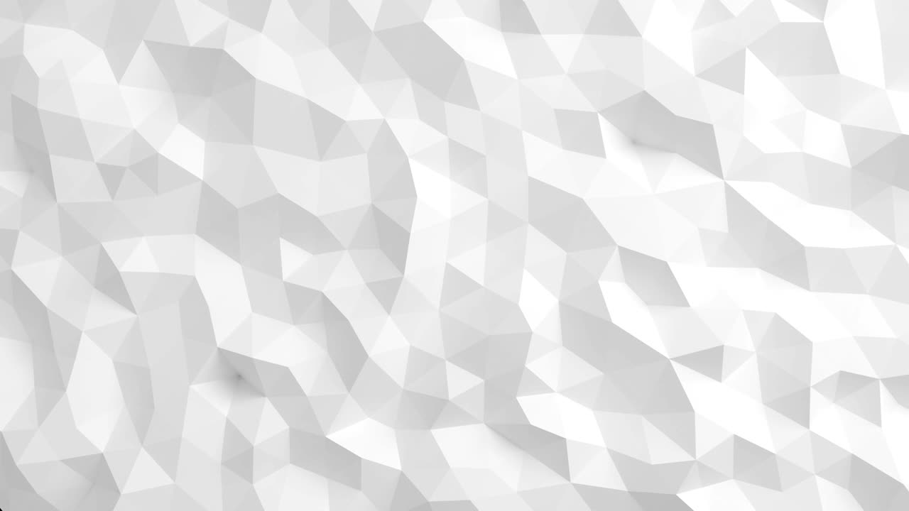 hermosa superficie poligonal blanca ondulando en animación 3d sin costuras. fondo de diseño de movimiento abstracto en 4k. proceso generado por computadora. ultra hd.