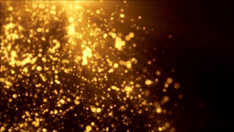 fondo de animación de luz dorada y partículas