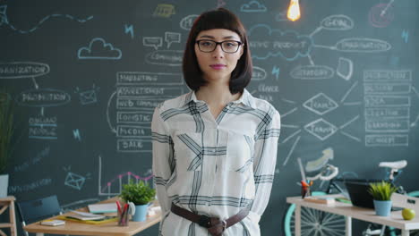 confident business woman in a modern office