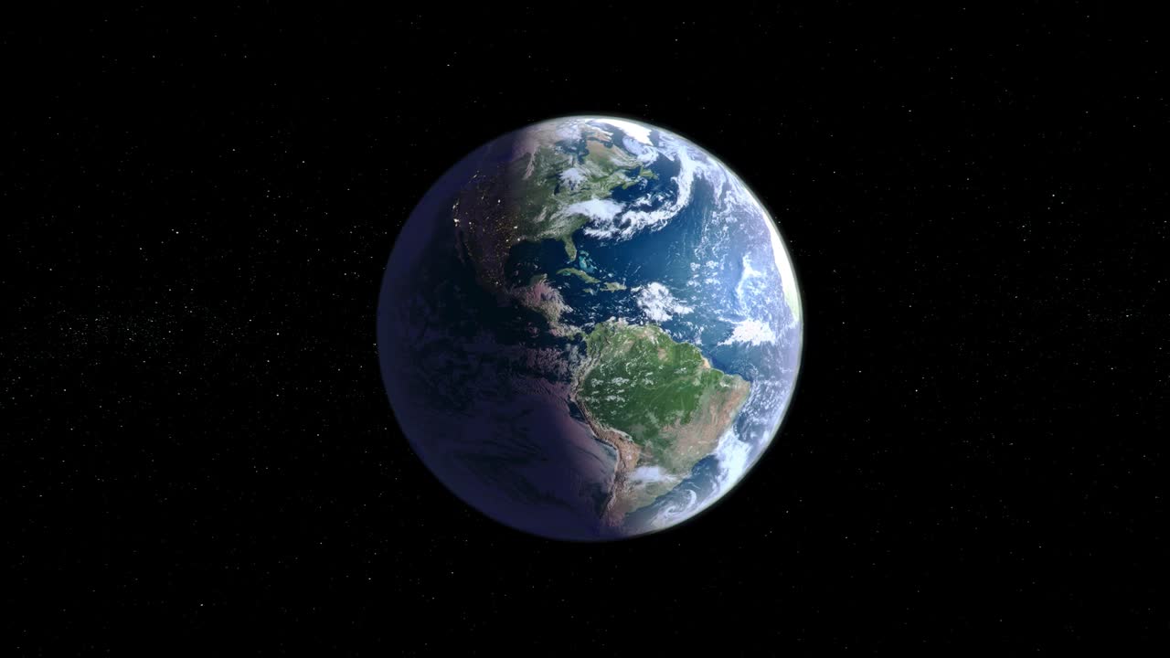 la tierra girando sobre su eje en el espacio negro