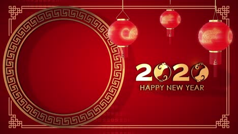 chinese new year 2020 background wih lanterns