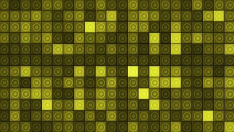 abstract geometric pattern with yellow and green circles and squares