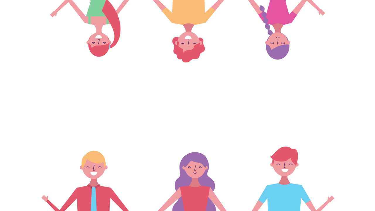 젊은 친구 그룹 아바타 캐릭터