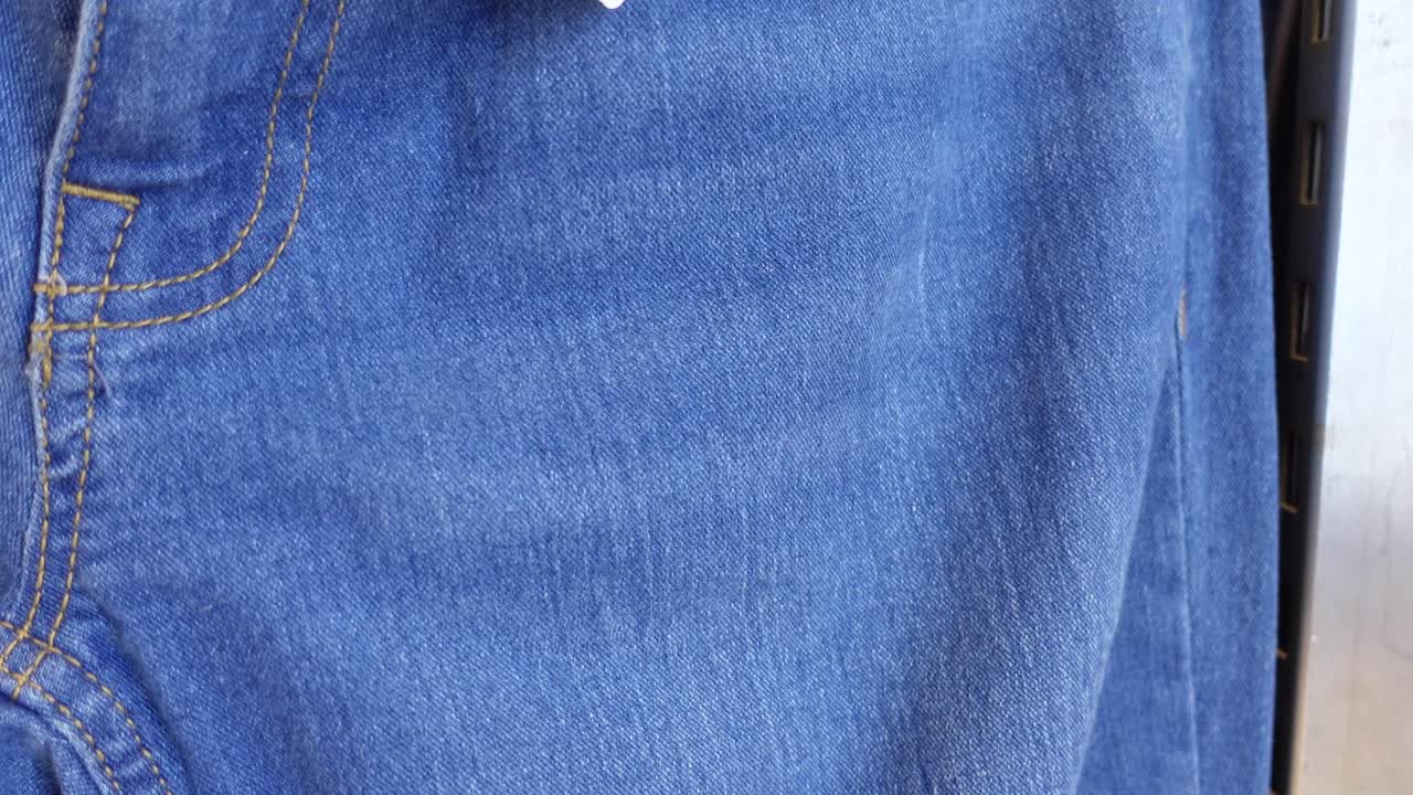 primer plano de la tela de denim azul