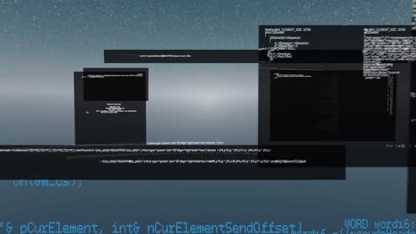 animation of data processing over dark background