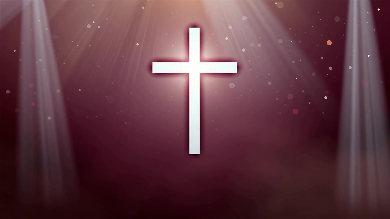 Croce Cristiana Luce Celestiale Sfondo per il Culto.
