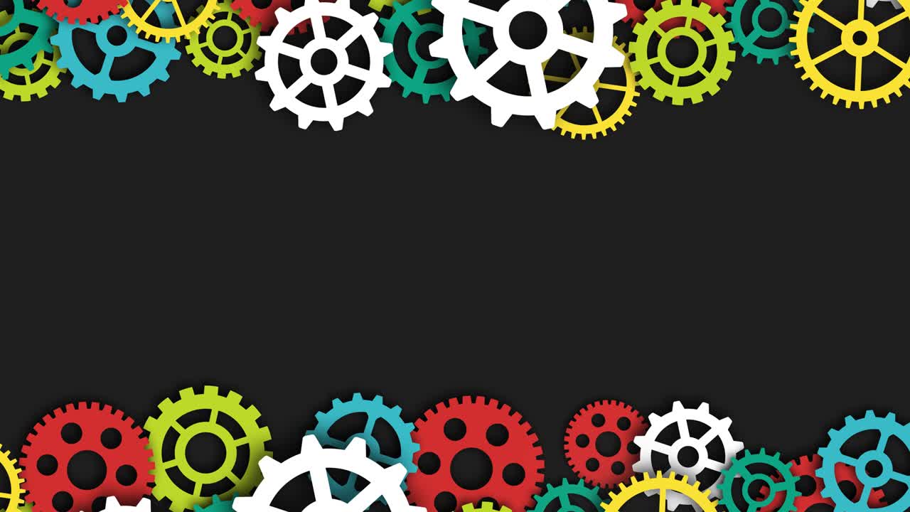 Colorful cogwheels abstract industrial background. Computing technology concept for business, finance and industry.
