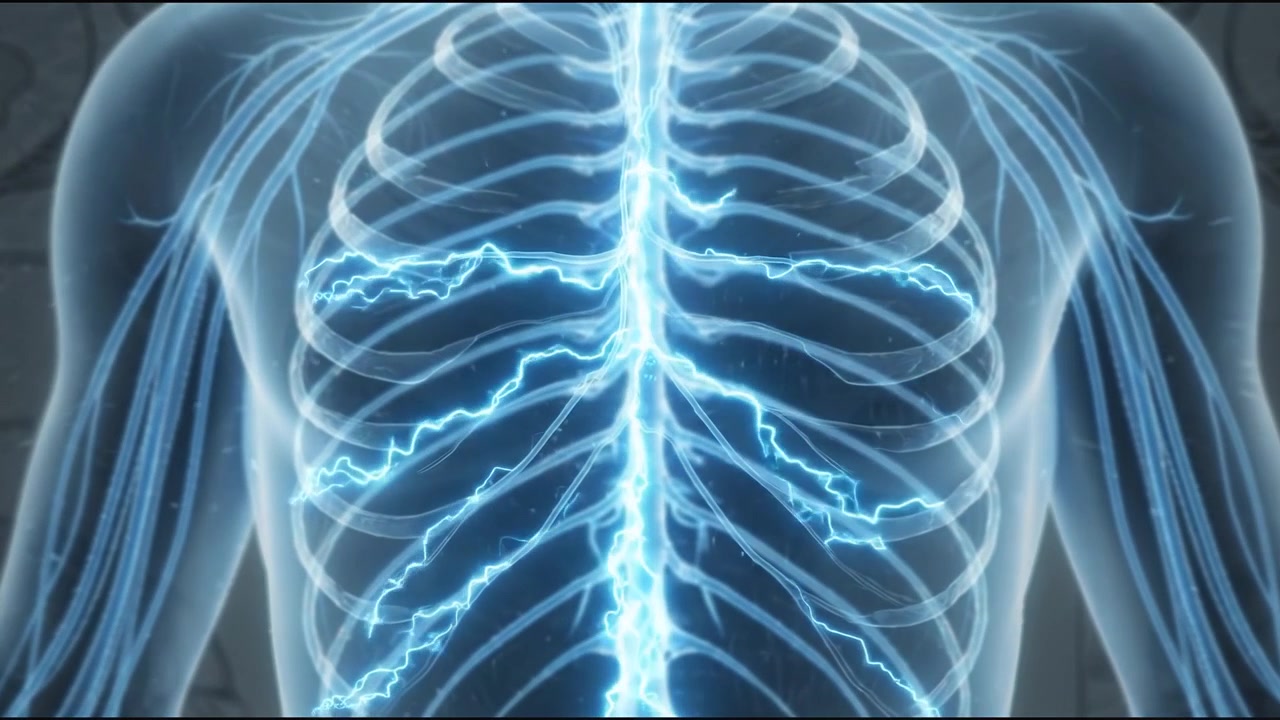 Animazione medica del sistema nervoso umano e del midollo spinale