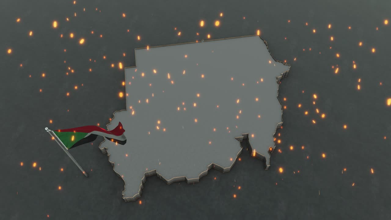 수단 지도와 발 배경 4k