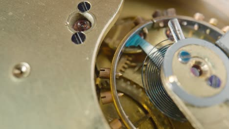 close-up of a vintage watch movement