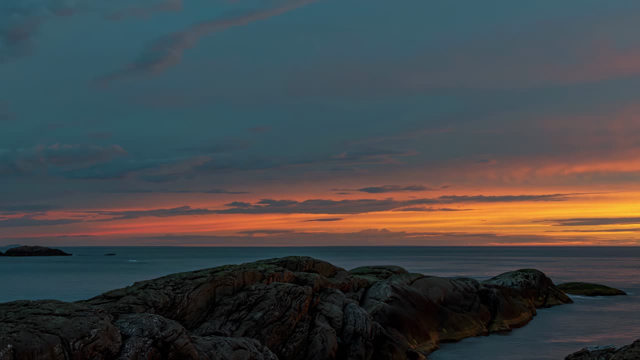 Colorful sunset sky over the Norwegian sea