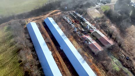 Aerial-Chicken-Farm-in-Wilkes-County-NC,-North-Carolina