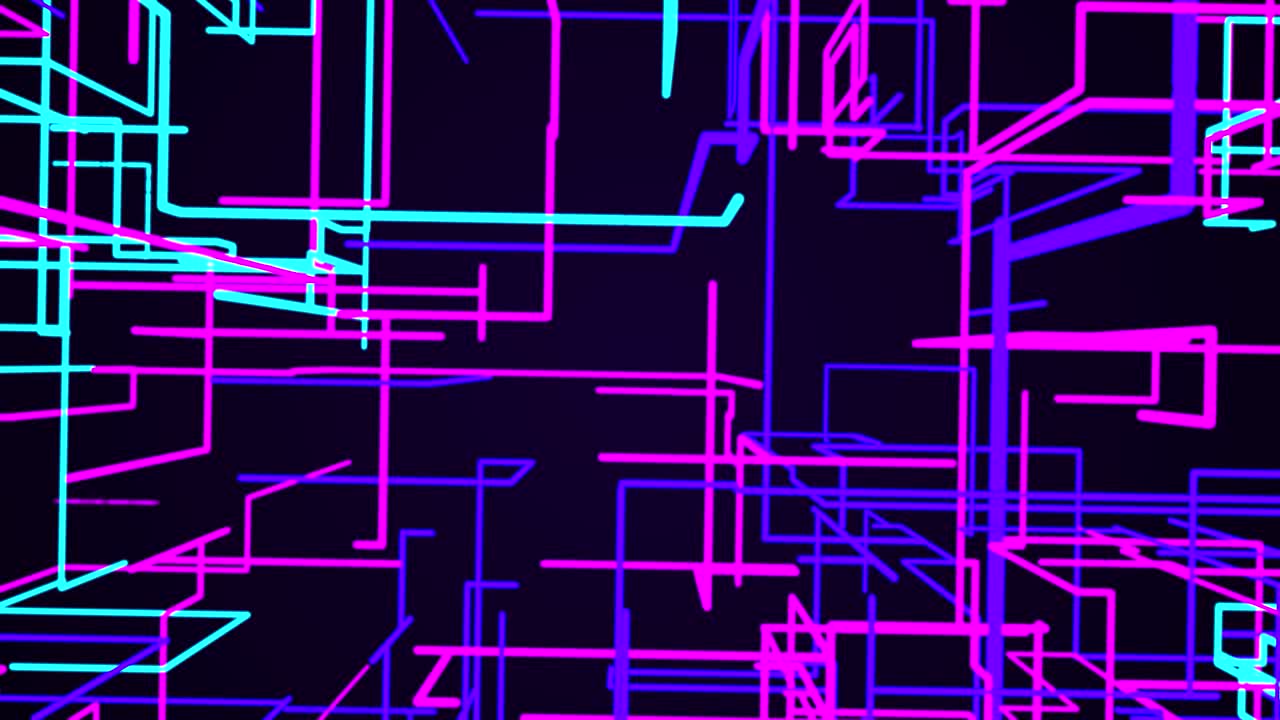 Bunte Neon leuchtende Rahmen 4K Animation Partikelspuren in nahtlosen Schleifen