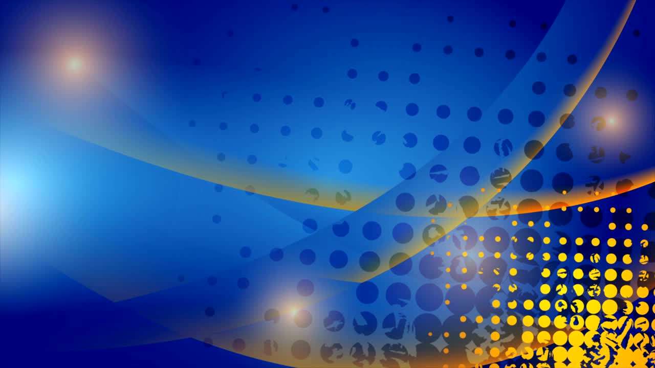 Blue orange wavy motion background with grunge halftone