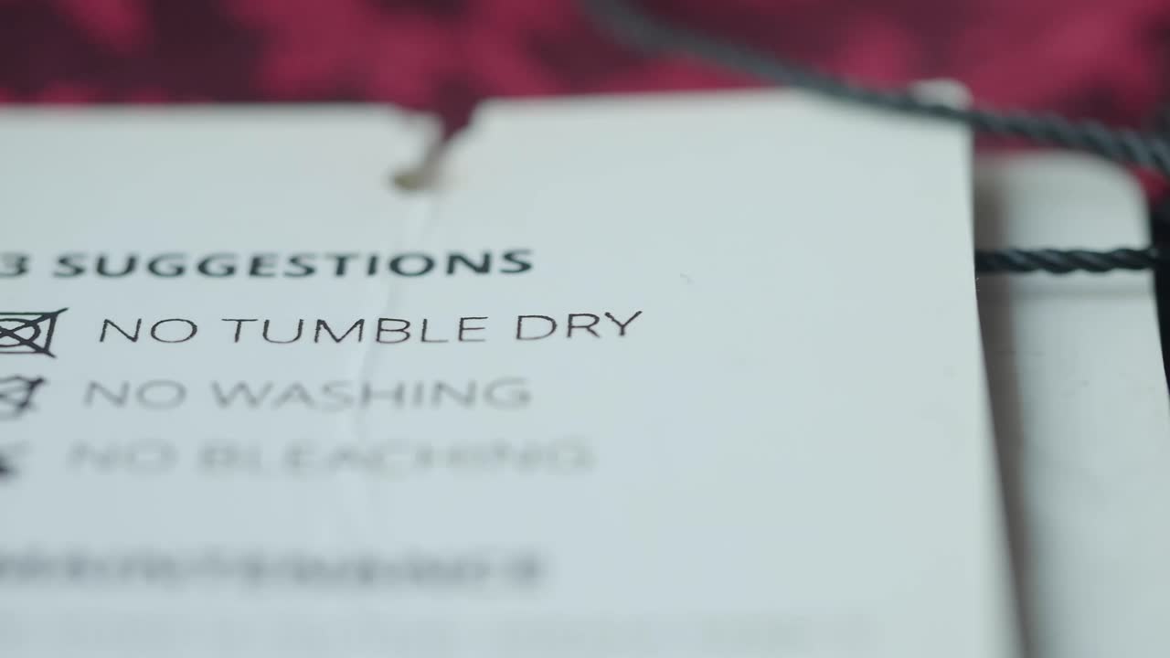 Clothing Care Label with Symbols