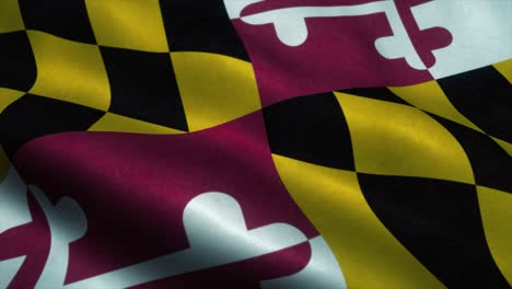 maryland state flag waving in the wind. national flag of maryland. sign of maryland state seamless loop animation. 4k