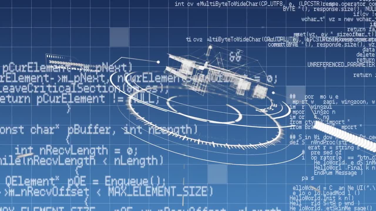 프로그램 코드 가 있는 집 의 디지털 3d 모델