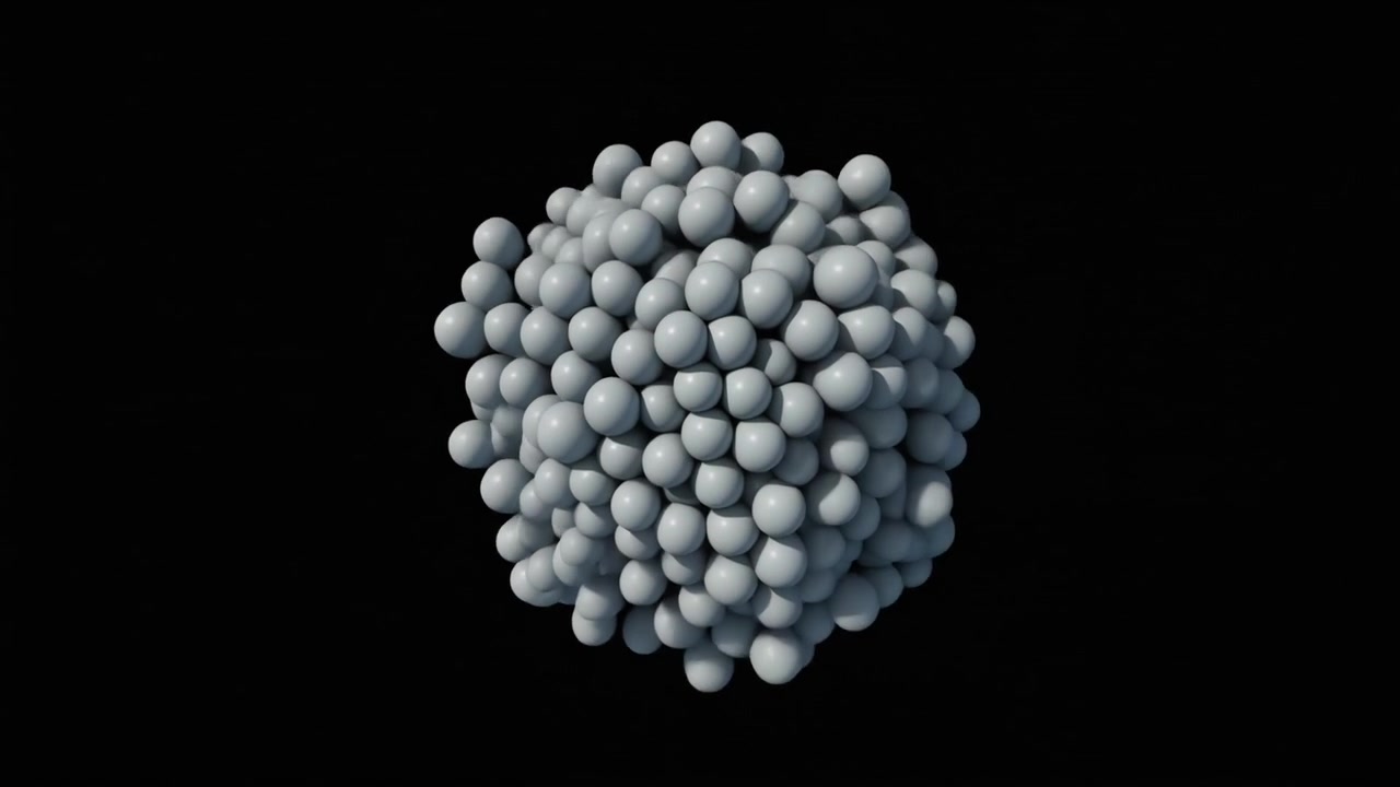 Abstract 3D Animation of Expanding and Contracting Sphere of Spheres