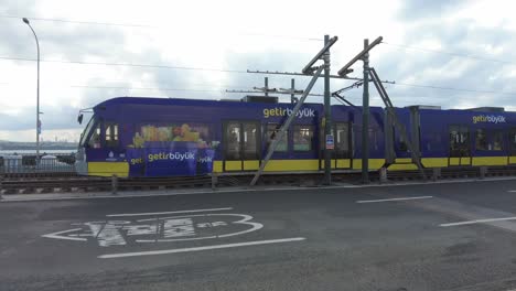 istanbul tram on a bridge