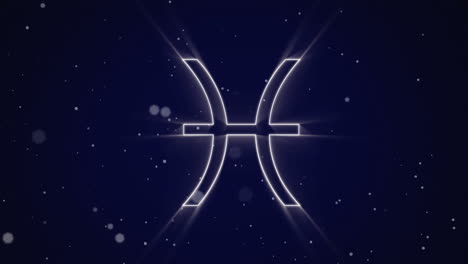 pisces zodiac sign on purple