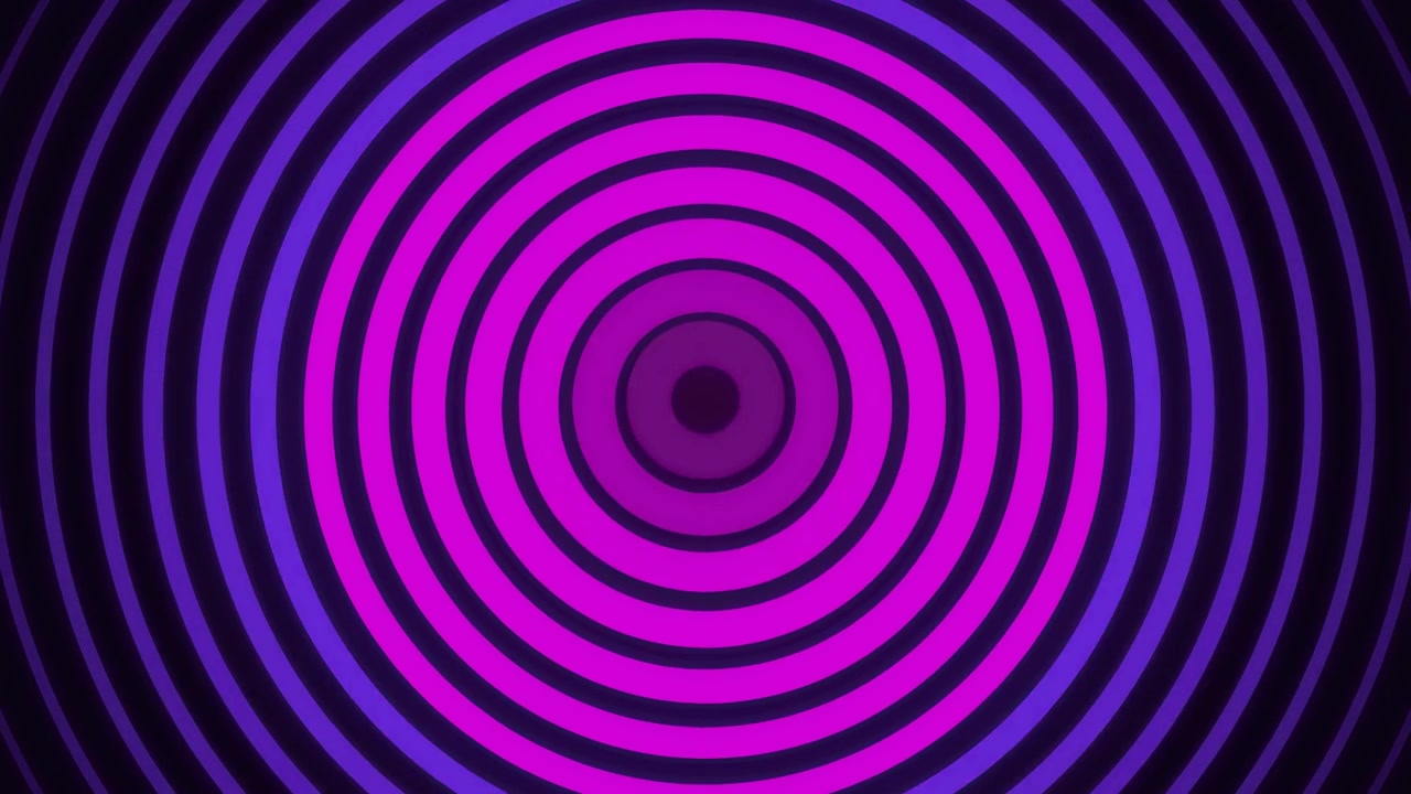 Abstract Pulsing Concentric Circles in Purple and Blue