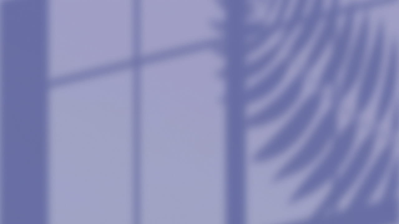 Animation of leaf pattern with copy space on purple background
