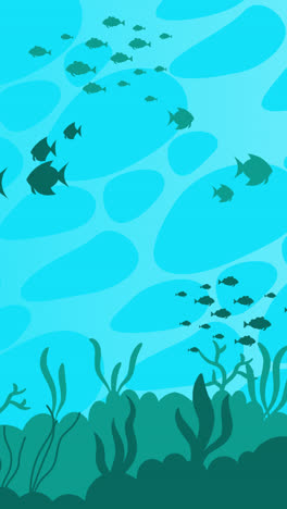 motion graphic of underwater background with different marine species