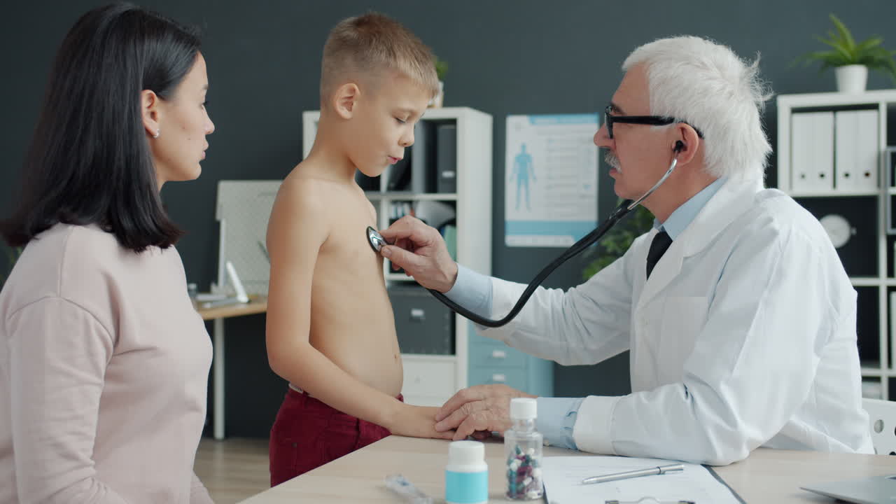 Doctor examining a child
