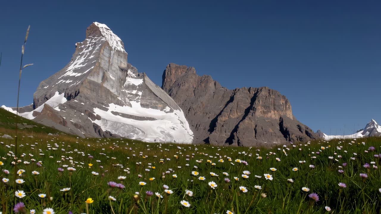 Majestic Matterhorn with Alpine Flowers