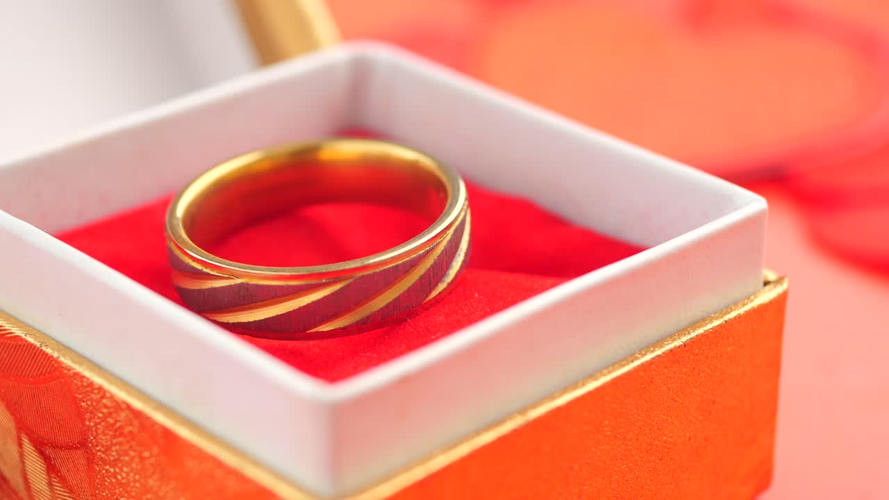 A Gold Ring in a Gift Box