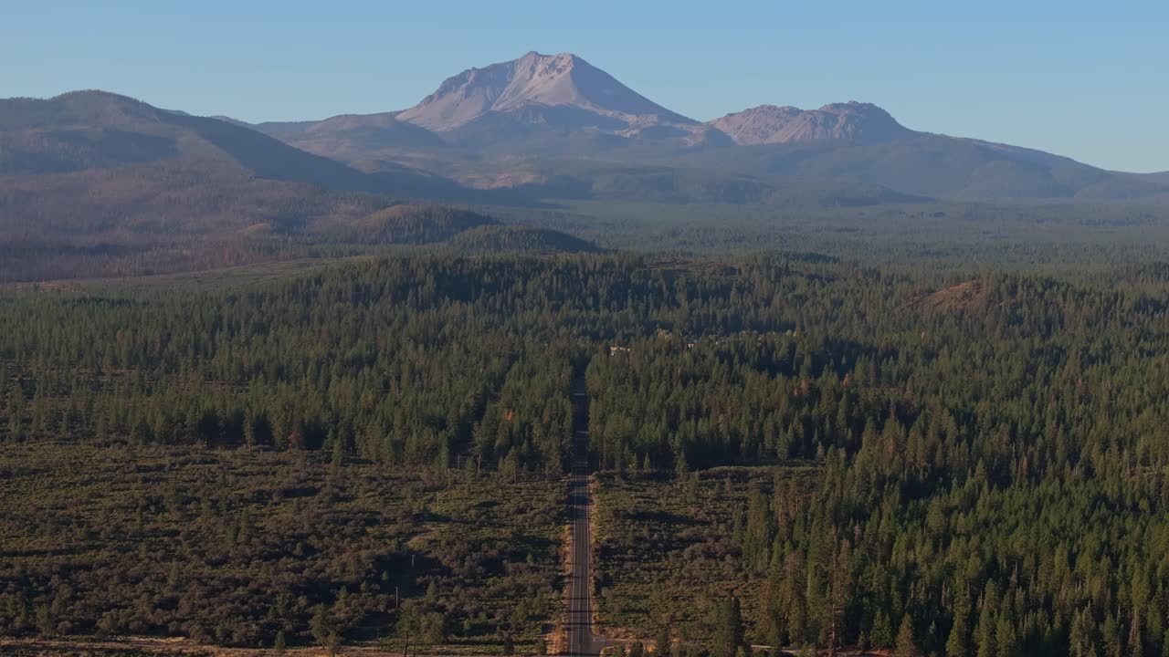 Scenic view of Lassen National Park with mountain and forest landscape