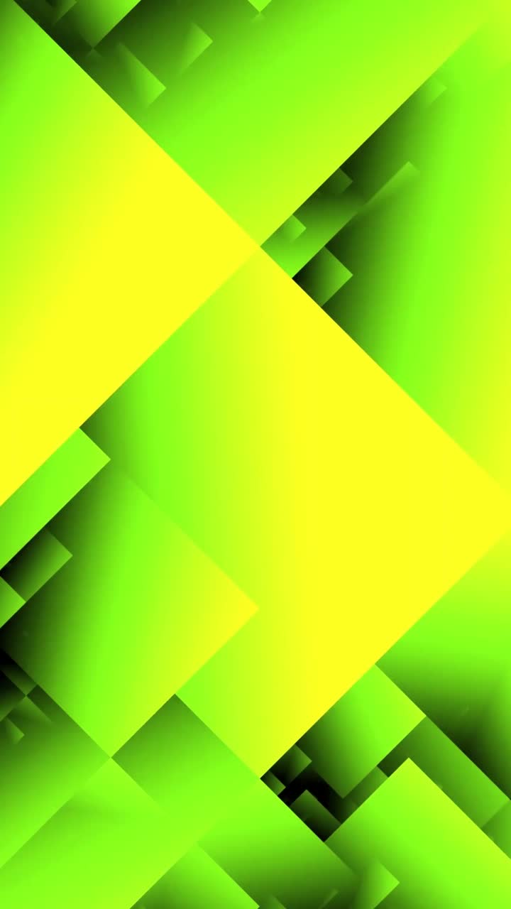 Animazione di forme geometriche astratte vibranti verdi e gialle
