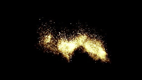 gold sky. abstract stardust smokey wave particles. nano dynamic flow with 3d particles.