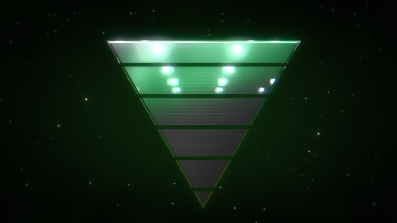triángulo retro de movimiento en el espacio con fondo abstracto 5