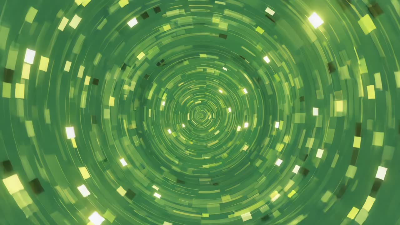 추상적인 녹색 기하학 터널