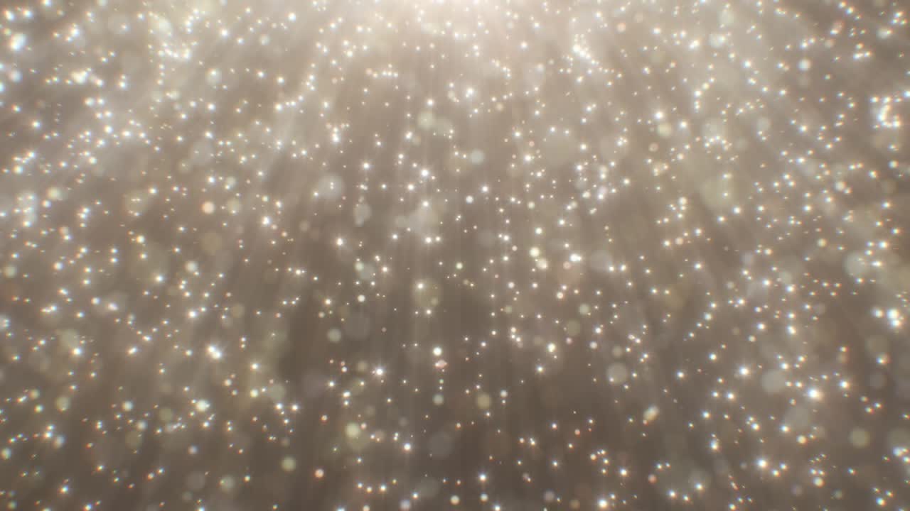 Gold Glitter Dust Bokeh Particle Shower Falling Shimmer Sparkle Rain - 4K Seamless VJ Loop Motion Background Animation