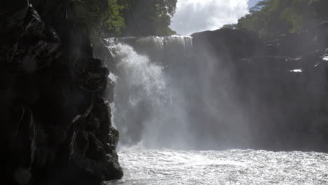 waterfall among the rocks in mauritius