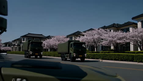 military personnel and vehicles