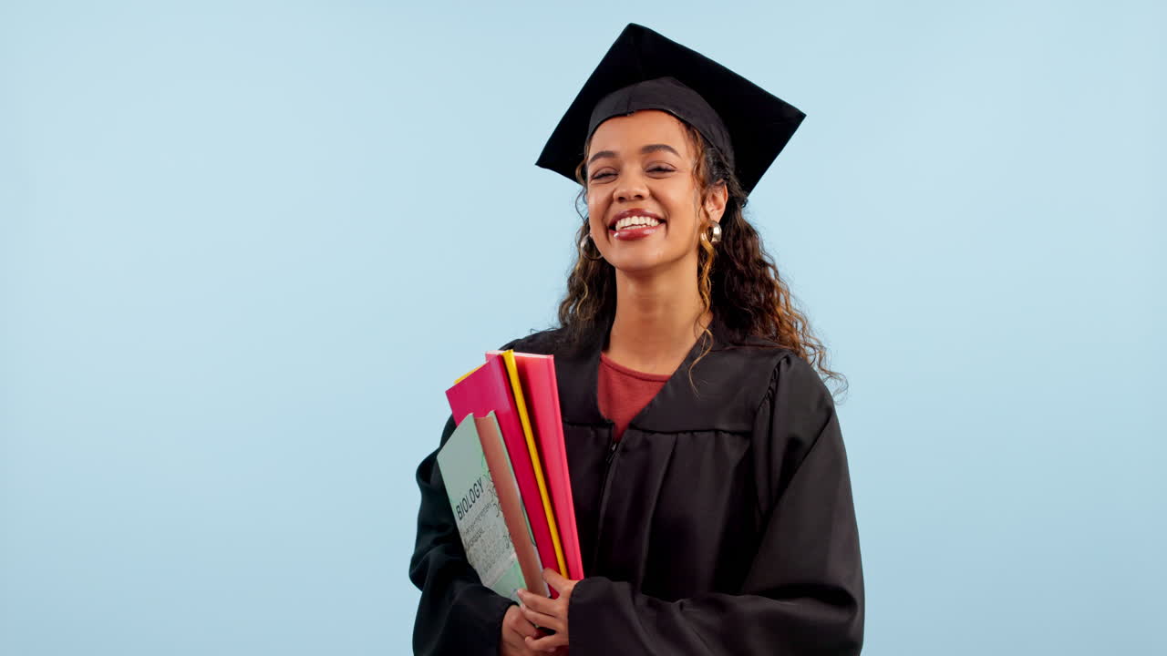 mujer, graduación y cara