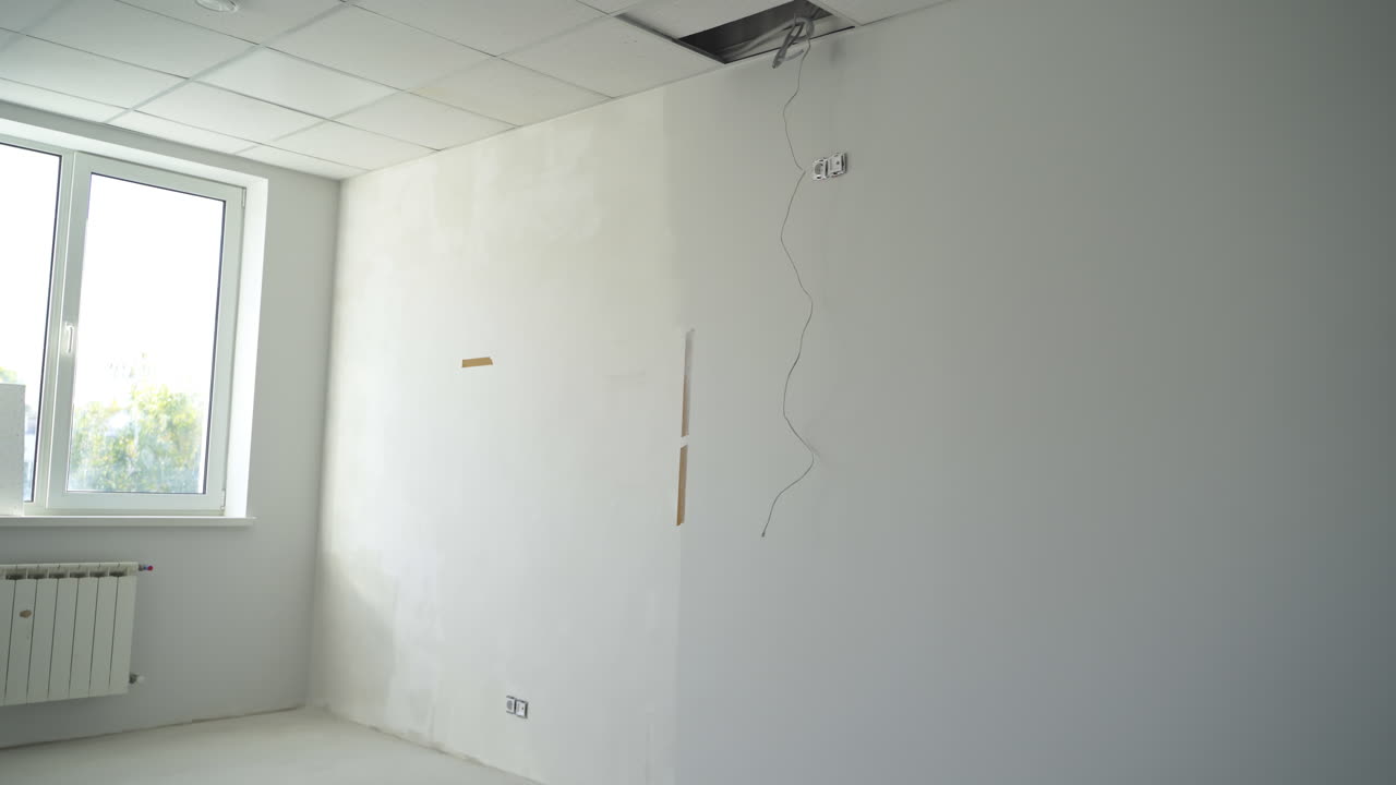 Interior of a room under construction