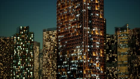 Wolkenkratzer-Im-Geschäftsviertel-In-Der-Nacht