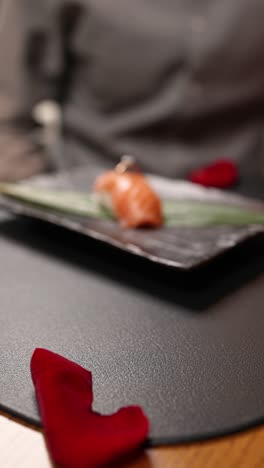 romantic sushi engagement proposal