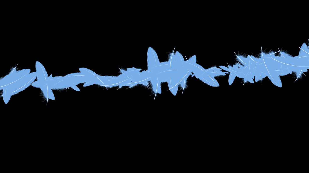 밝은 파란 털 날아다니는 입자 모션 그래픽