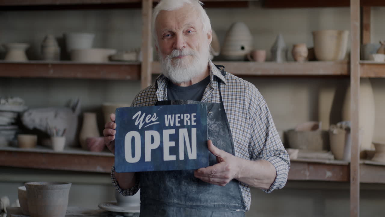 Friendly Elderly Potter Opens Shop