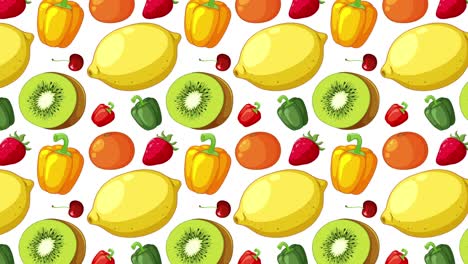 colorful fruits transitioning on varied backgrounds