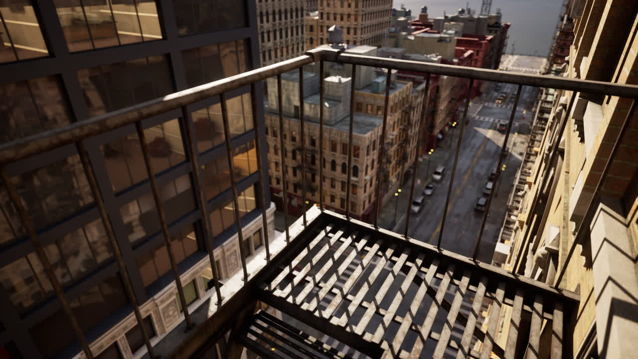 calles de la ciudad de nueva york desde la cima de un edificio en este impresionante hiperlapso