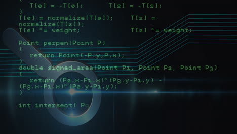 animation of digital data processing over dark background