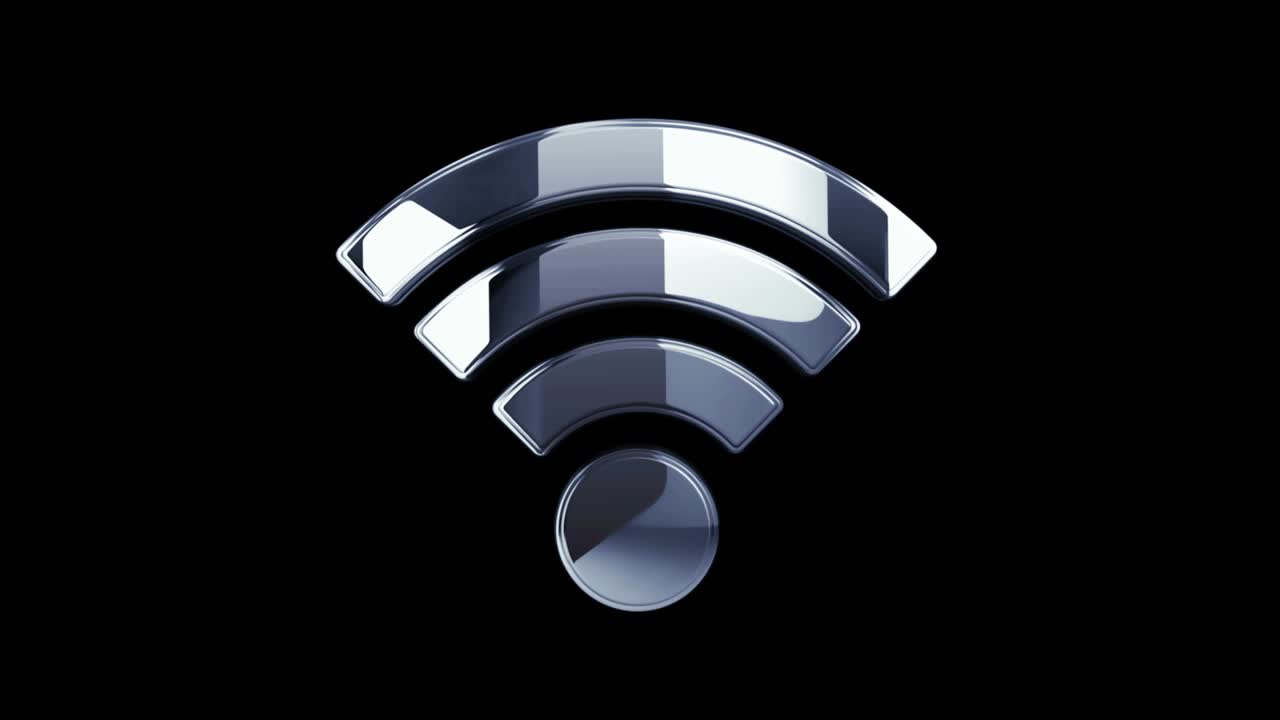 comunicación de red móvil wifi bucle de símbolo de metal giratorio