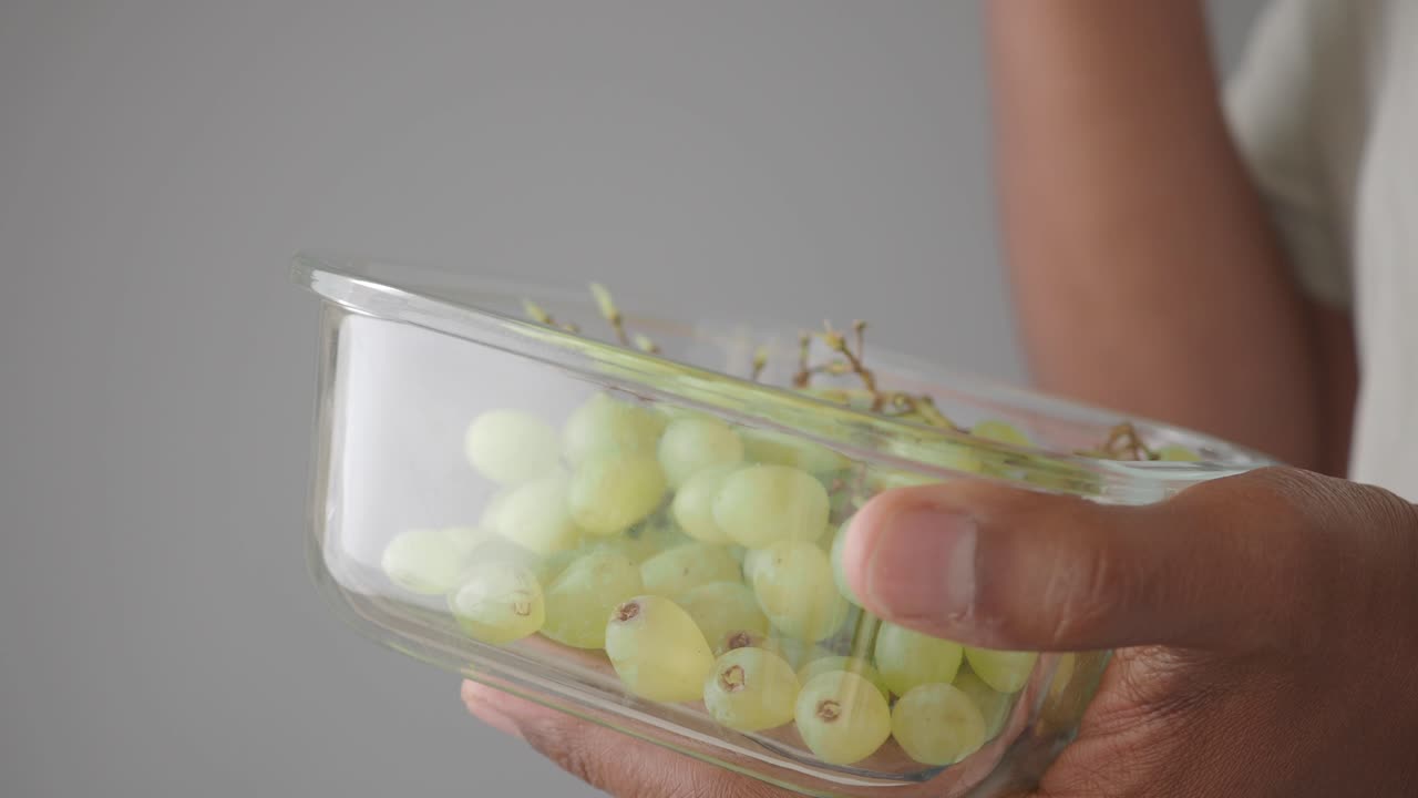 Grapes in a container